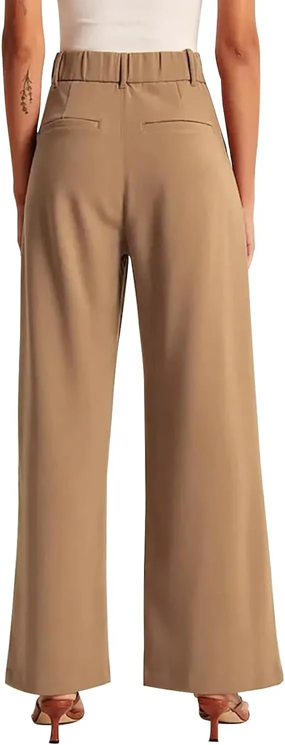 KIRJAUDU Womens Wide Leg Pants Work Business Casual Loose High Waisted Dress Pants Palazzo Flowy Trousers
