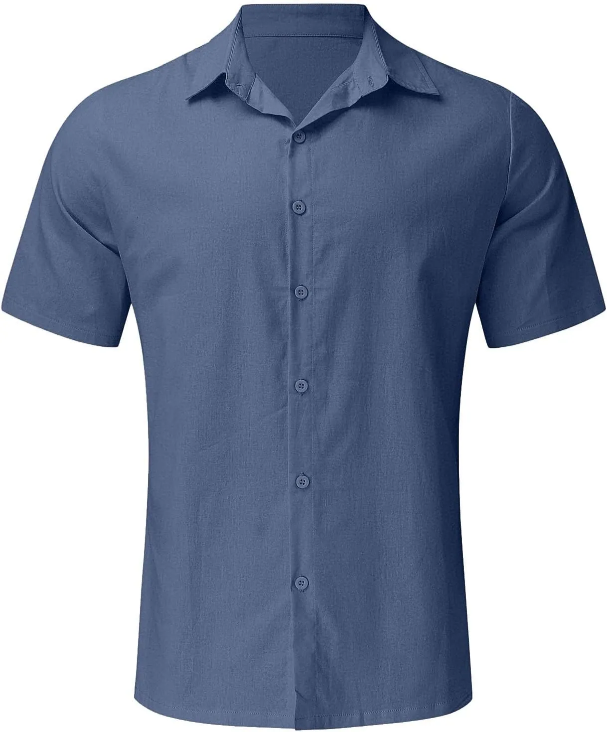 Linen Shirts for Men Short Sleeve Button Down Summer Casual Beach Top Lightweight Loose Sun Protection Fishing Shirt