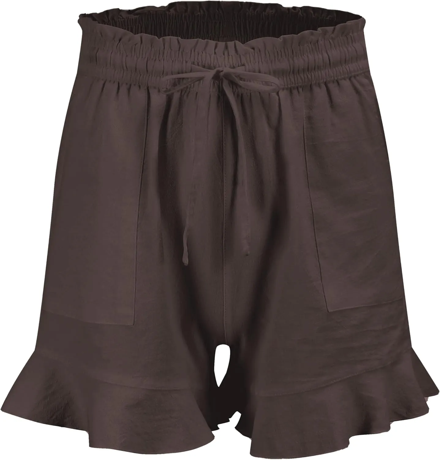 LNX Womens Linen Shorts High Waisted Wide Leg Drawstring Summer Beach Shorts with Pockets