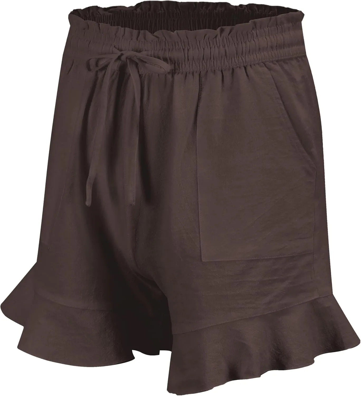 LNX Womens Linen Shorts High Waisted Wide Leg Drawstring Summer Beach Shorts with Pockets