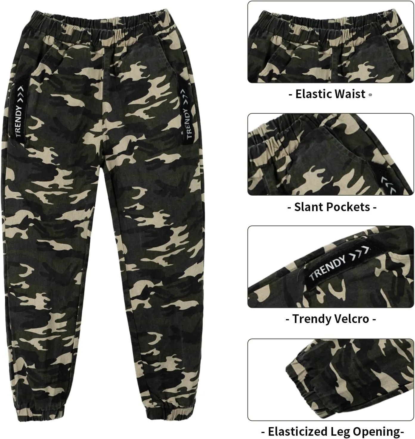 LOLANTA Camo Clothes for Boys Long Sleeve Hoodie and Pants Sets Kids 2 Piece Casual Outfits Sweatsuits