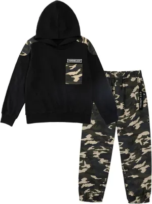 LOLANTA Camo Clothes for Boys Long Sleeve Hoodie and Pants Sets Kids 2 Piece Casual Outfits Sweatsuits