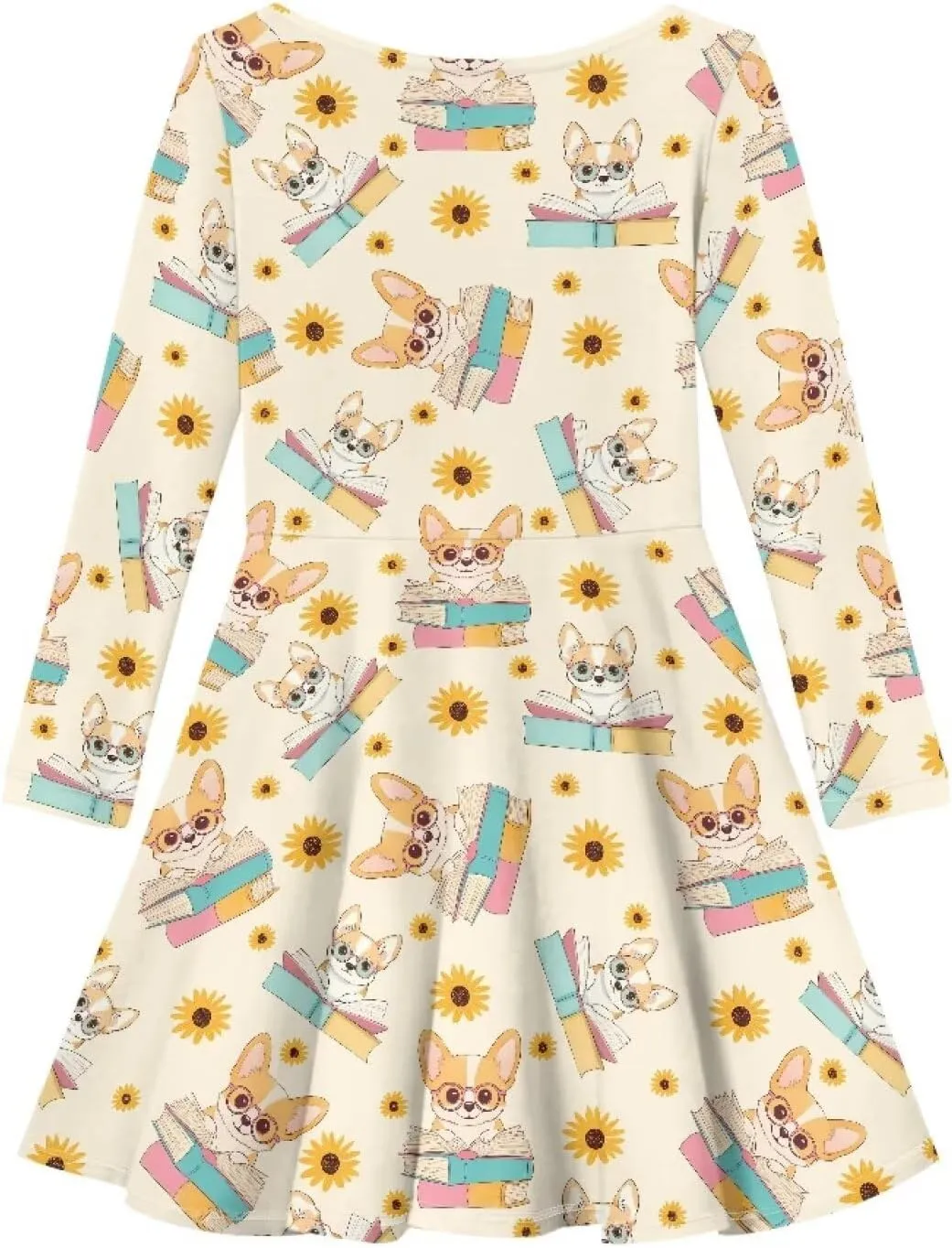Long Sleeve Dresses for Little Girls Casual Twirly Dresses for Girls 3-16 Years Old