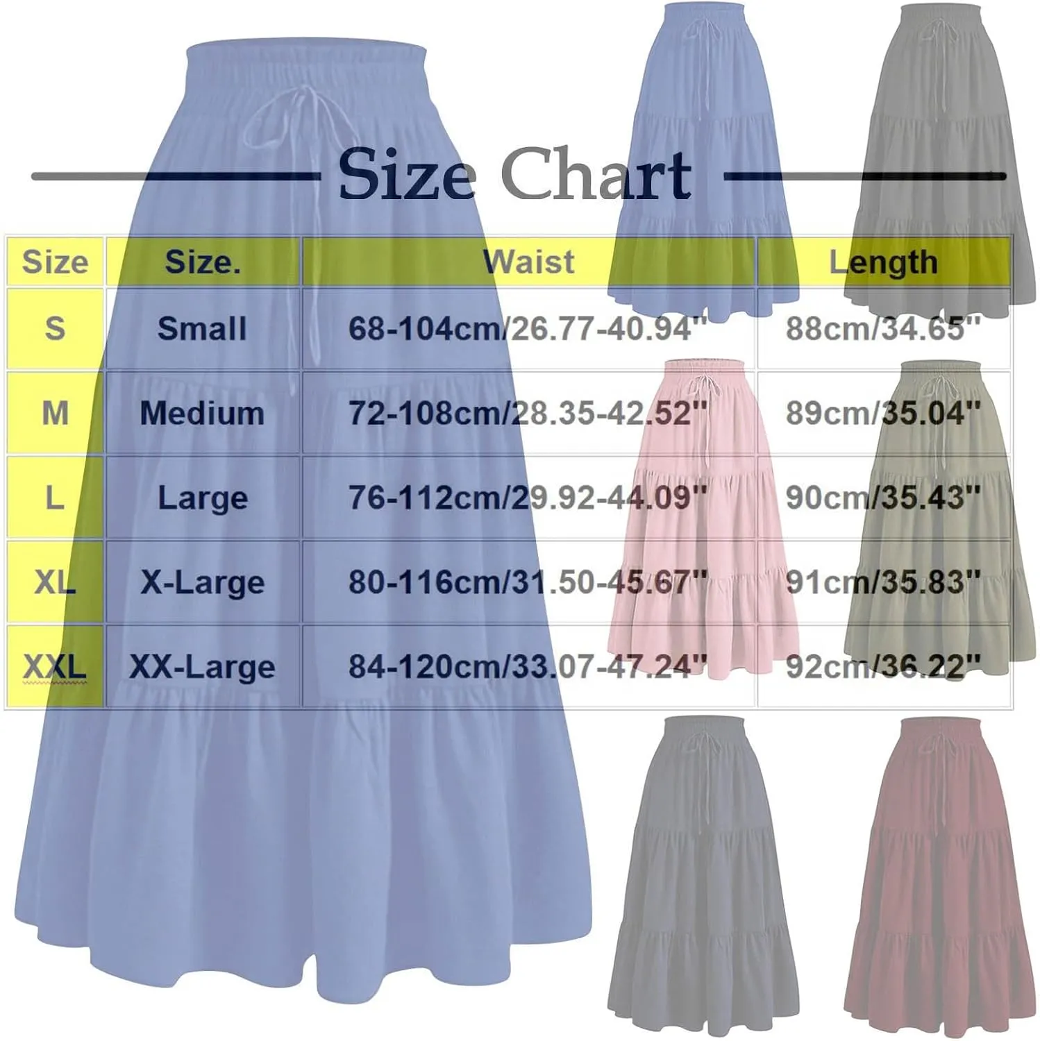 Maxi Skirts for Women 2025 Summer Drawstring High Waisted Pleated Skirt Petite Length Boho Floral Beach Long Skirt