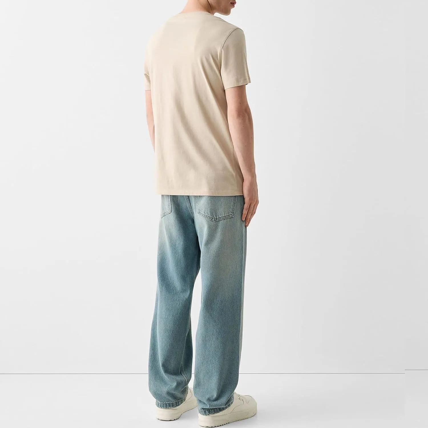 Men Jeans Straight fit High Waisted Work Jeans Relaxed Fit Baggy Denim Jeans Pants