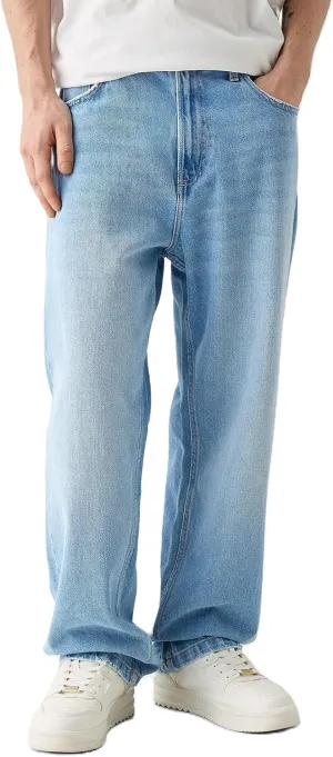 Men Jeans Straight fit High Waisted Work Jeans Relaxed Fit Baggy Denim Jeans Pants