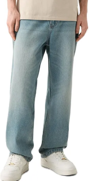 Men Jeans Straight fit High Waisted Work Jeans Relaxed Fit Baggy Denim Jeans Pants
