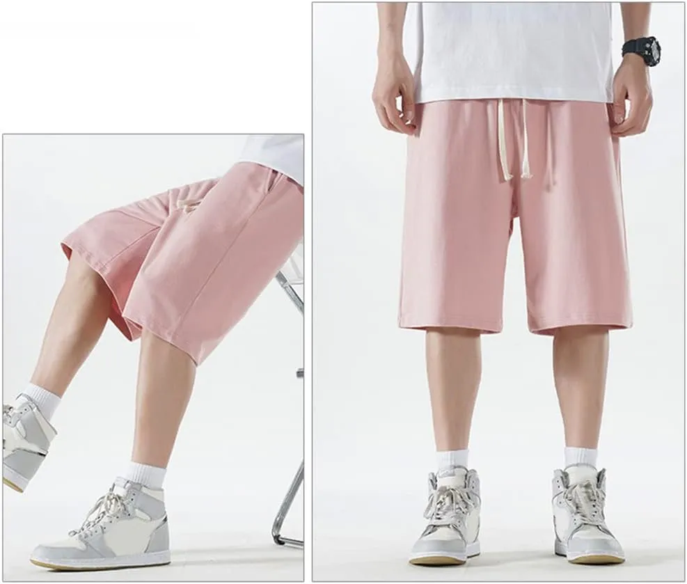 Mens Cotton Casual Lounge Shorts Jogger Athletic Workout Gym Sweat Shorts