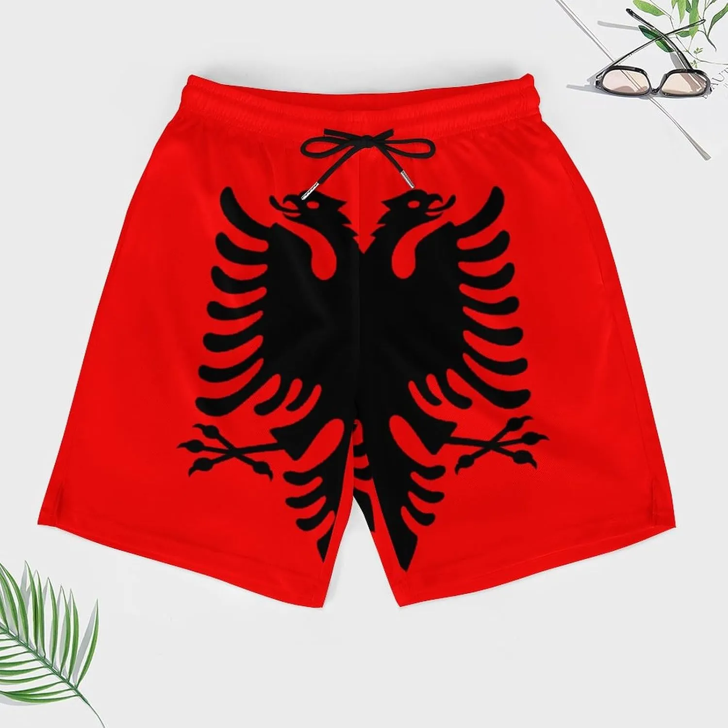 Men's Summer Flag Swim Trunks Quick Dry Surf Boardshorts Bathing Suit Shorts with Pockets
