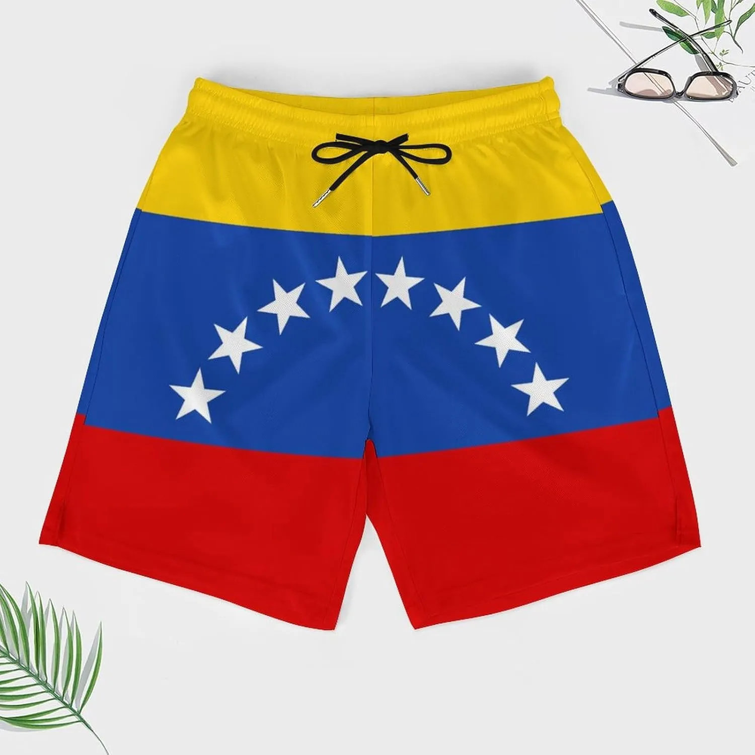 Men's Summer Flag Swim Trunks Quick Dry Surf Boardshorts Bathing Suit Shorts with Pockets