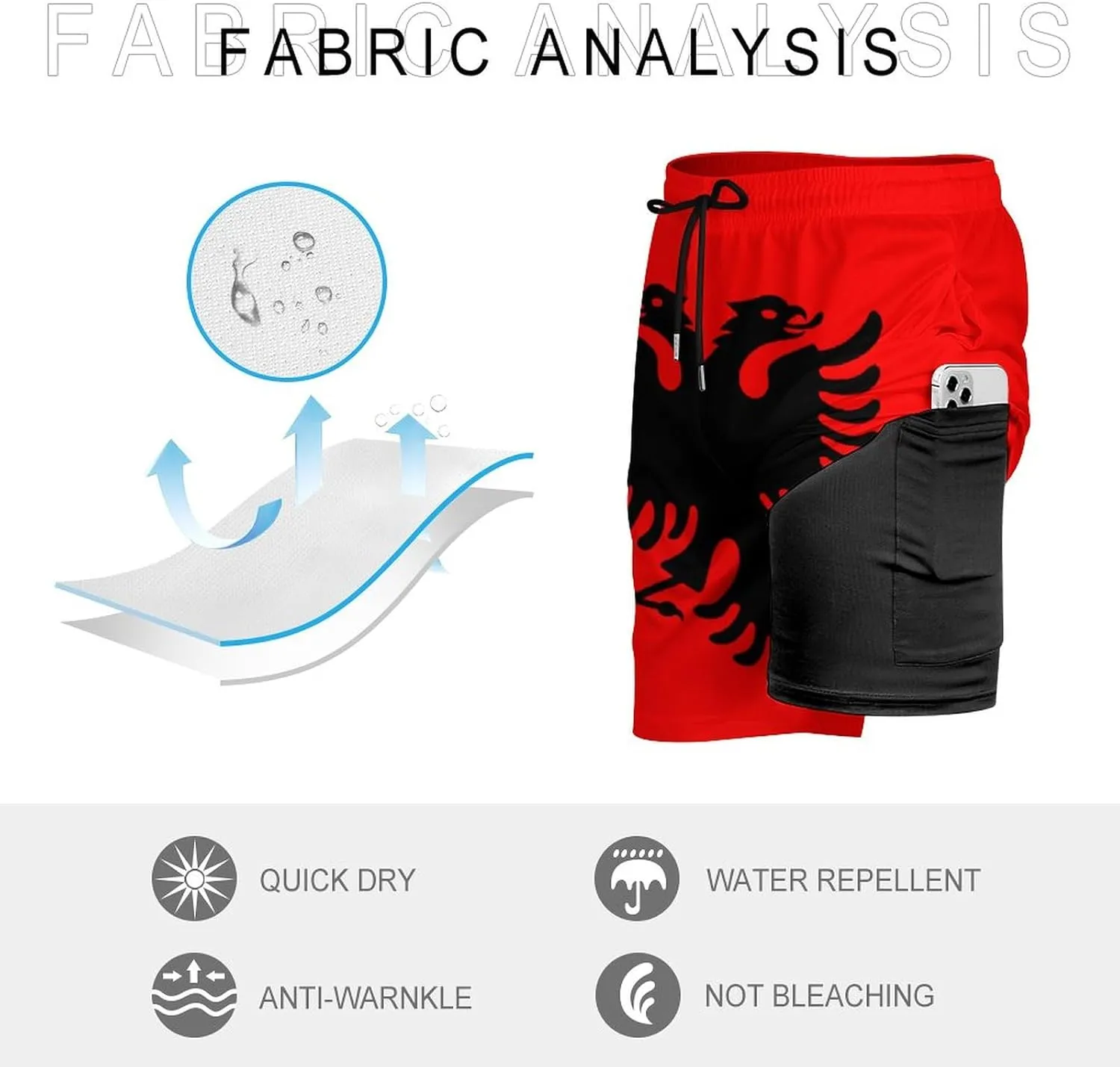 Men's Summer Flag Swim Trunks Quick Dry Surf Boardshorts Bathing Suit Shorts with Pockets