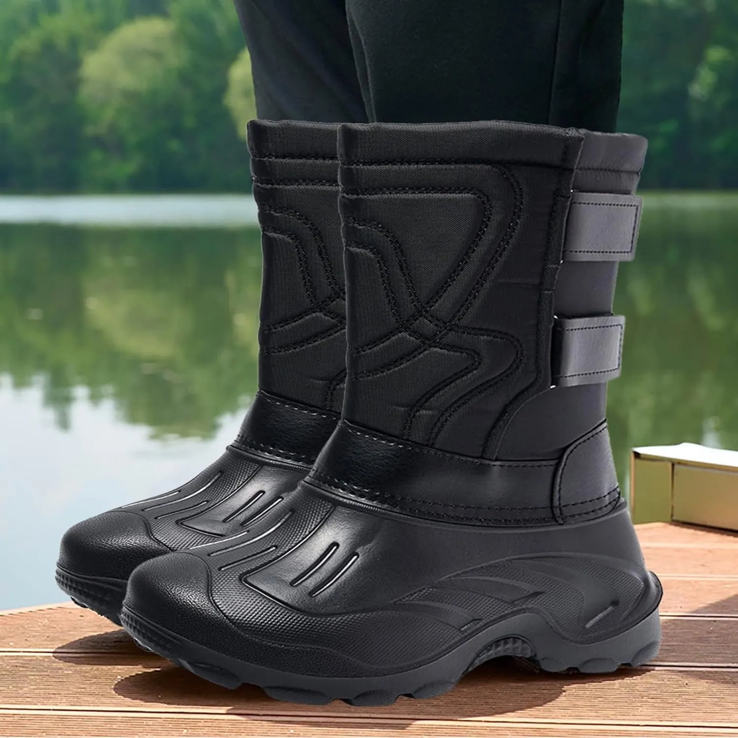 Men's Water Proof Insulated Snow Boots Cold Proof Mid Calf Boots Non Slip Winter Boots Versatile High Snow Boot