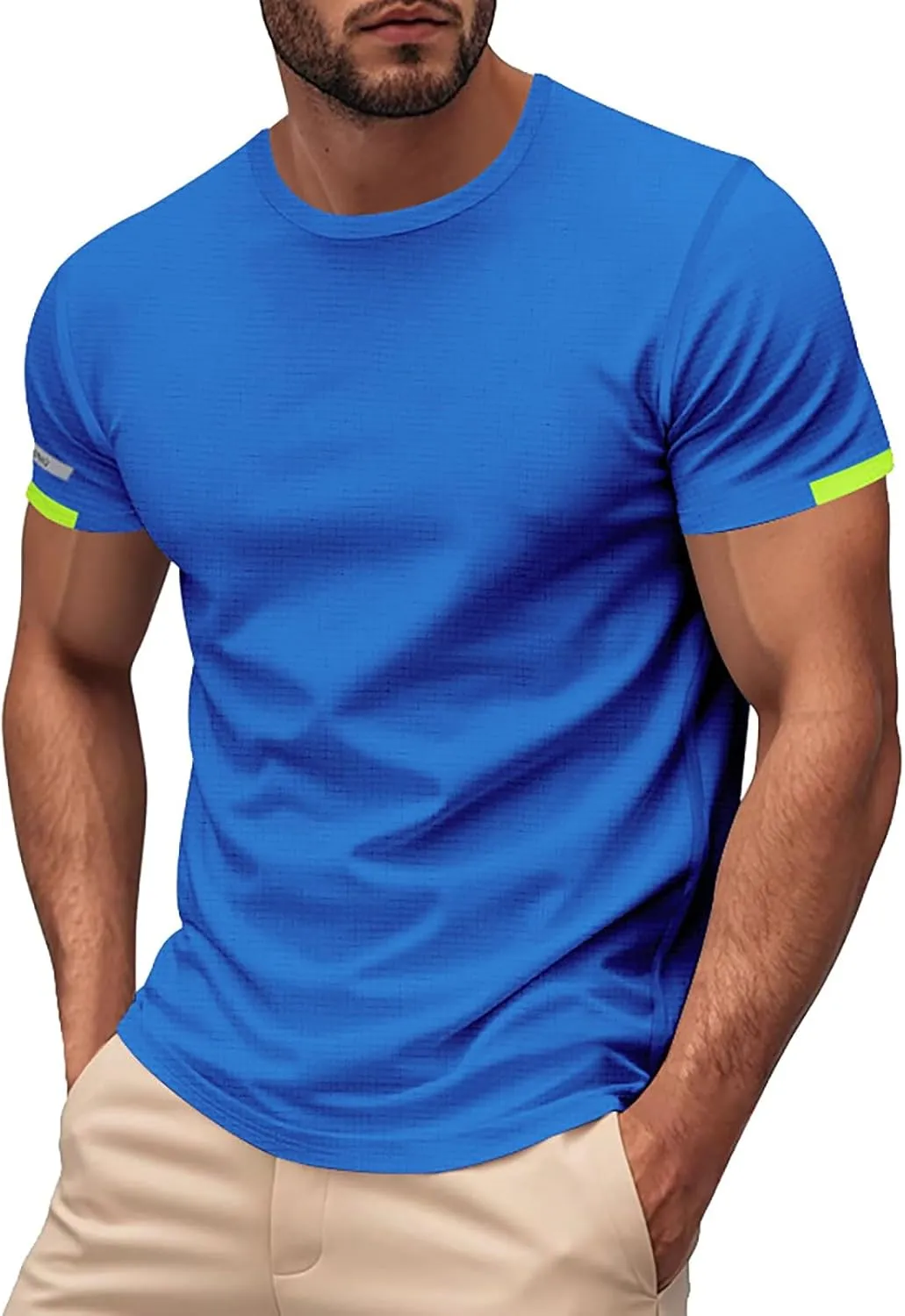 Mens Workout Shirts Quick Dry Running Athletic Moisture Wicking Tees Summer Casual Short Sleeve Crewneck Muscle Tops