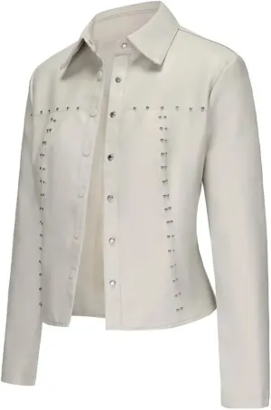 Moto Biker Jackets for Women Rivet Faux Leather Jacket Women Spring Autumn Coat