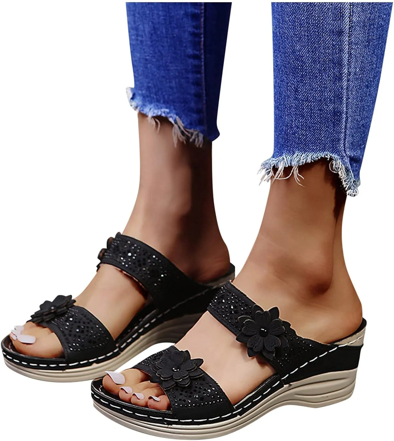 Orthopedic Sandals for Women 2025 Wide Feet Orthotic Beach Sandals for Women Summer Sandals Dressy Orthotic Walking Sandals Women Comfort Beach Orthopedic Cute Summer Sandals for Women 2025