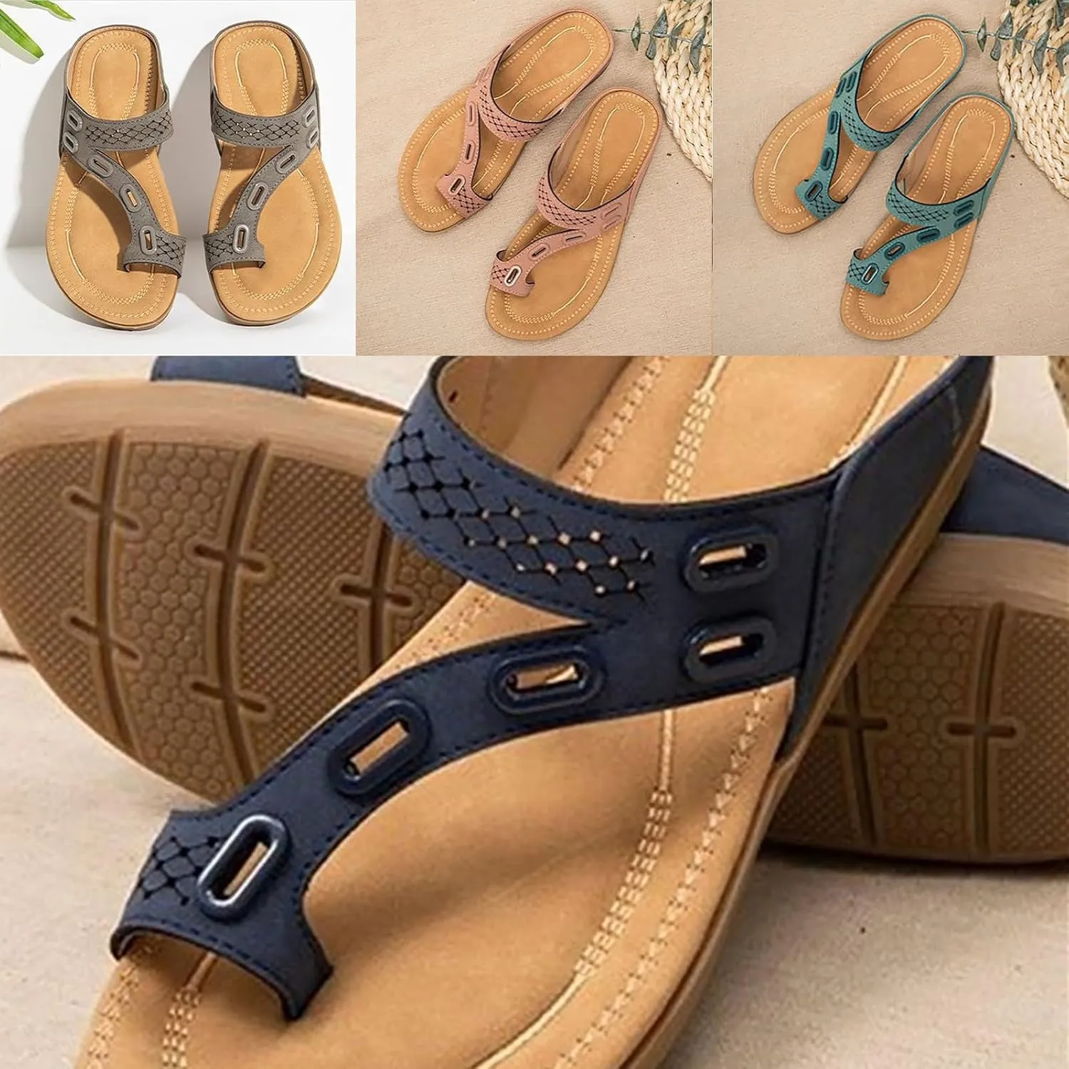 Orthopedic Sandals for Women Wide Width Arch Support Flip Flops Beach Wedge Wedge Sandals Comfortable Orthopedic Sandals with Flip Flops Orthopedic Wide Sandals for Women