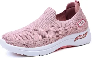 Orthopedic Shoes for Women Breathable Slip on Diabetic Shoes Comfort Wear Plantar Fasciitis Shoe, Wide Width Soft Sole Arch Support Walking Sneakers Casual Mesh Comfortable Tennis Sneakers