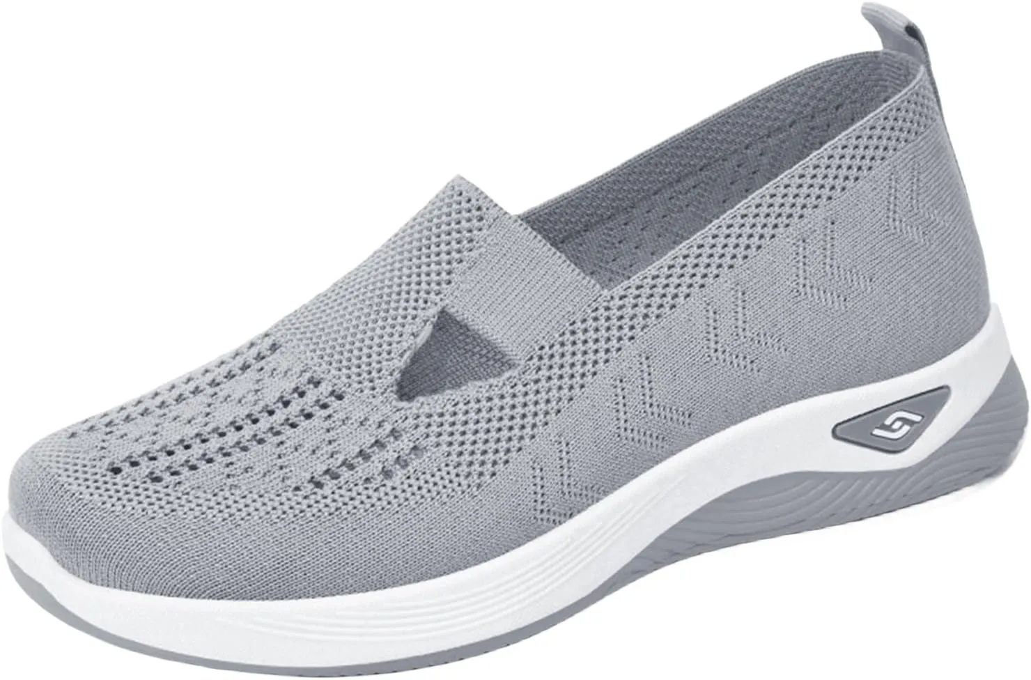 Orthopedic Walking Shoes for Women Slip on Diabetic Shoes Hands Free Slip-ins Shoe, Breathable Mesh Knitted Orthowalk Sneakers Neuropathy Plantar Fasciitis Comfort Wear Orthowear Shoe