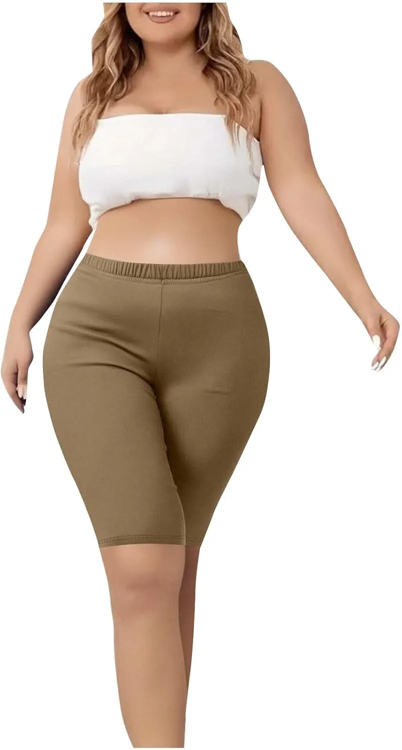 Oversized Workout Shorts Women Plus Size High Waisted Gym Running Volleyball Spandex Yoga Bottom Biker Short Legging