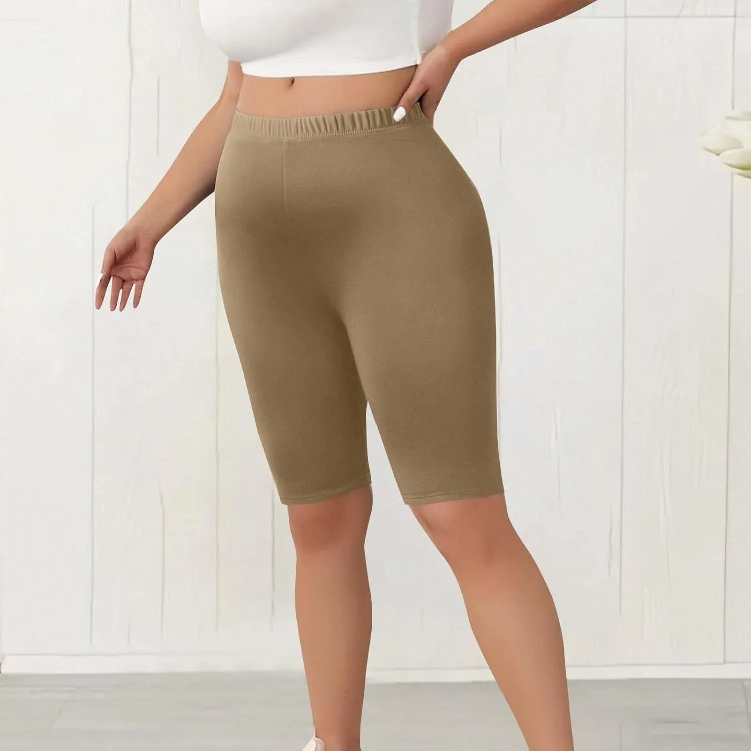 Oversized Workout Shorts Women Plus Size High Waisted Gym Running Volleyball Spandex Yoga Bottom Biker Short Legging