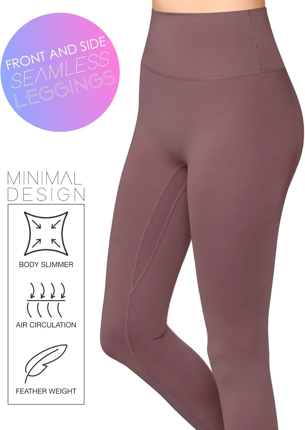 Peached Seamless Front & Side High Waisted Leggings with Inner Pocket Full-Length Yoga Pants