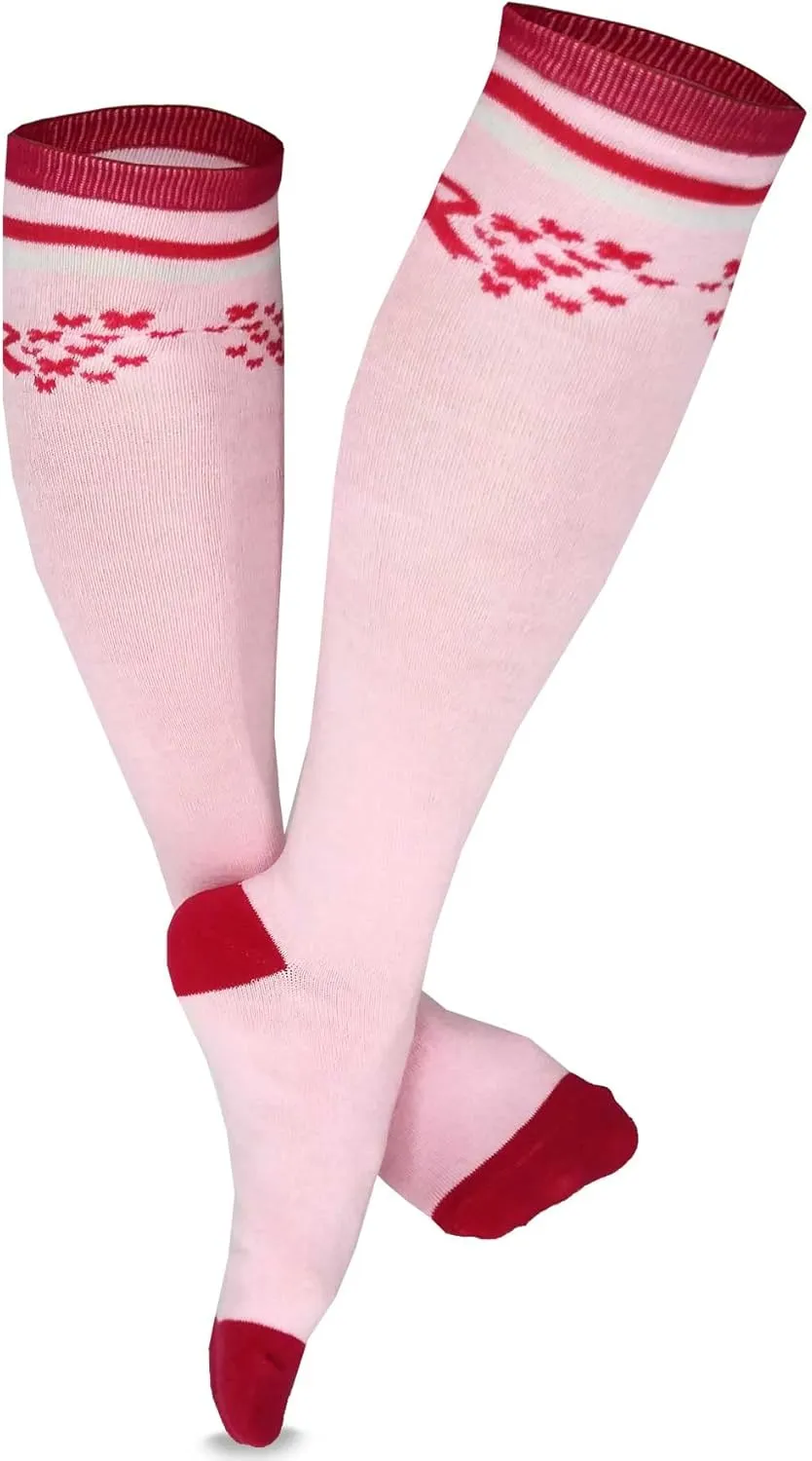 Pink Ribbon Breast Cancer Awareness Socks Knee High Crew Lowcut Women Gift for Her Cure Hope Cotton