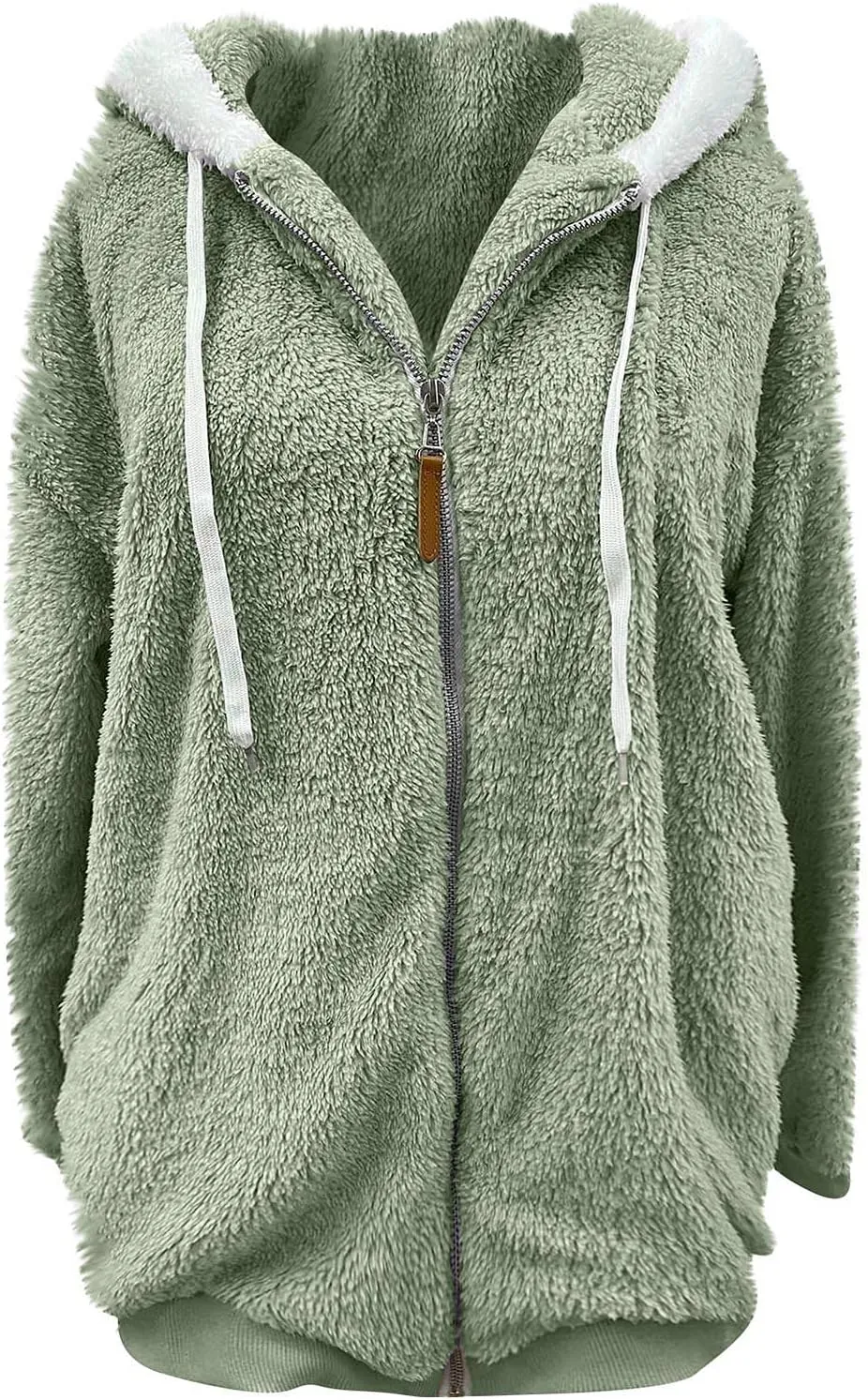 Plus Size Winter Coats for Women Fuzzy Fleece Zip Up Hoodie Jacket Drawstring Color Block Faux Fur Coat with Pocket