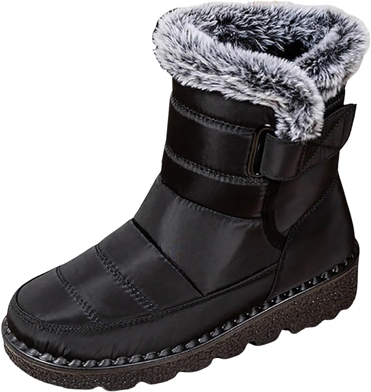 Rain Cloth Water Proof Insulated Boots for Men Plus Velvet Warm Mid Calf Boots Thick Bottom Non Snow Work Shoes for Men