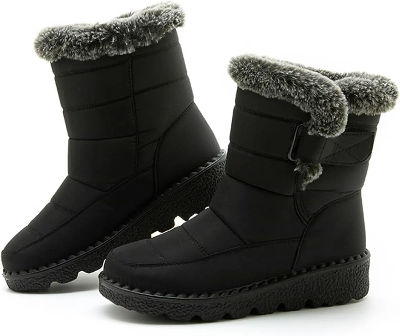 Rain Cloth Water Proof Insulated Boots for Men Plus Velvet Warm Mid Calf Boots Thick Bottom Non Snow Work Shoes for Men