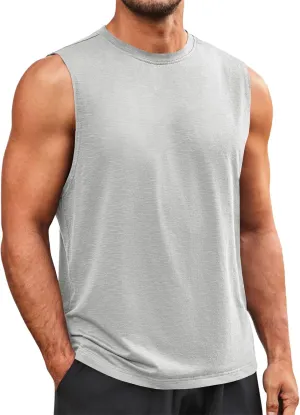 Runcati Mens Sleeveless Tank Tops Workout Athletic Muscle Shirt Casual Summer Beach T Shirts