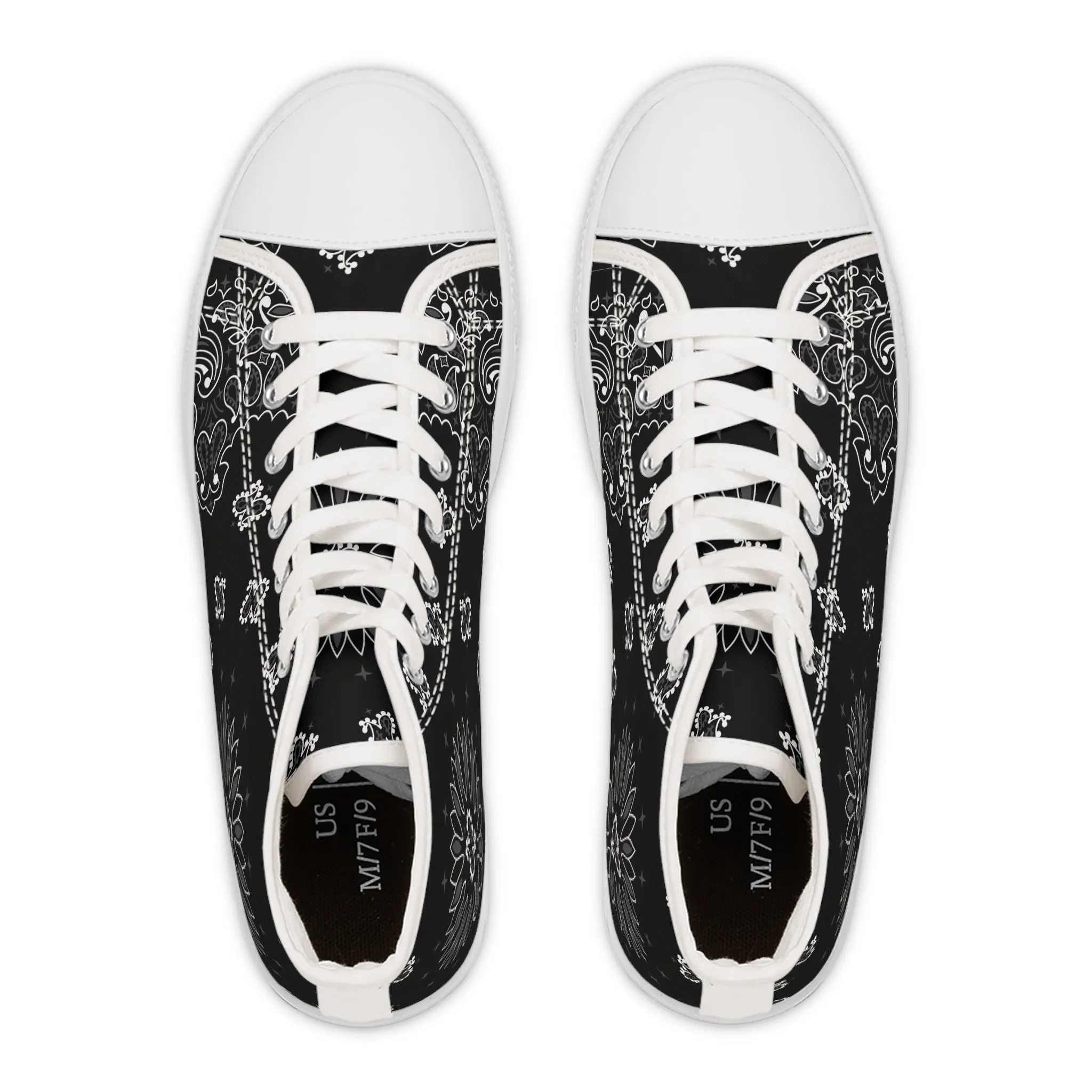 Schwarze Bandana High Top Sneakers für Damen – Stylisch & Fun