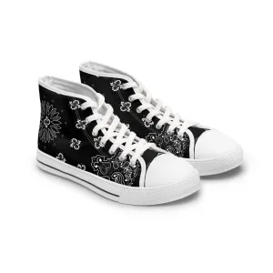 Schwarze Bandana High Top Sneakers für Damen – Stylisch & Fun
