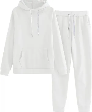 sdbrld Winter Outfits for Women,Womens Sweatsuits 2 Piece Workout Sets Tracksuit Long Sleeve Hooded Jogger Pant Matching Set