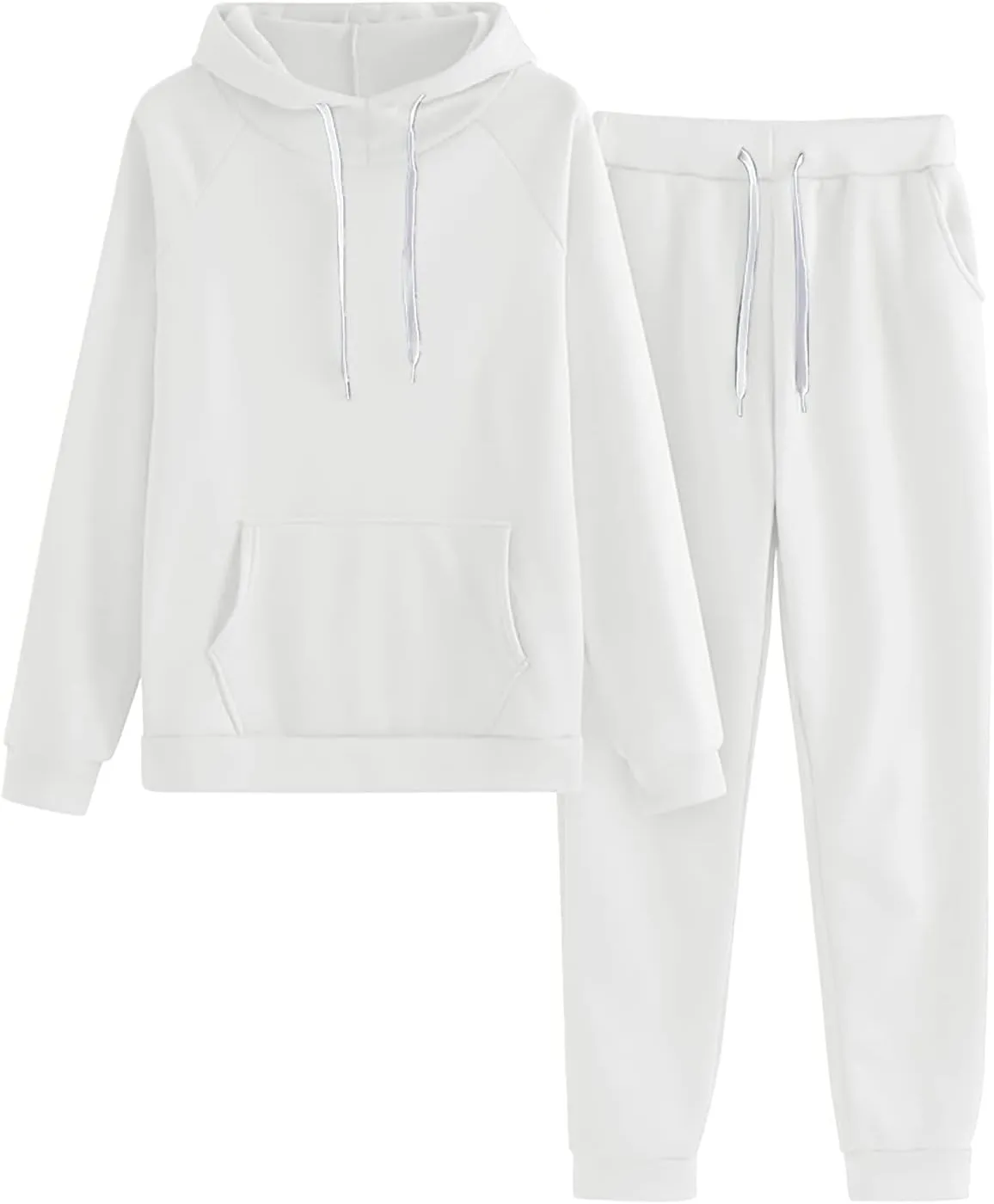 sdbrld Winter Outfits for Women,Womens Sweatsuits 2 Piece Workout Sets Tracksuit Long Sleeve Hooded Jogger Pant Matching Set