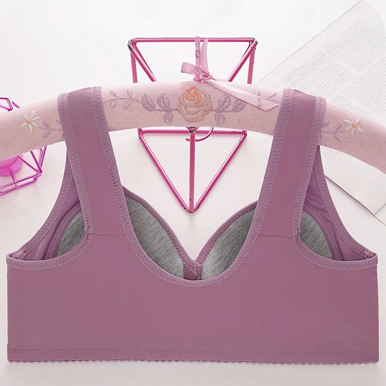 Sports Bra for Women Padded Full Coverage Workout Fitness Bras Wireless Plus Size Medium Support Bralettes