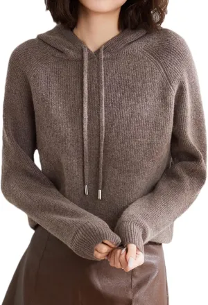 Spring Cashmere Sweater Hoodie Women's Pullover Knitted Long Sleeve Autumn