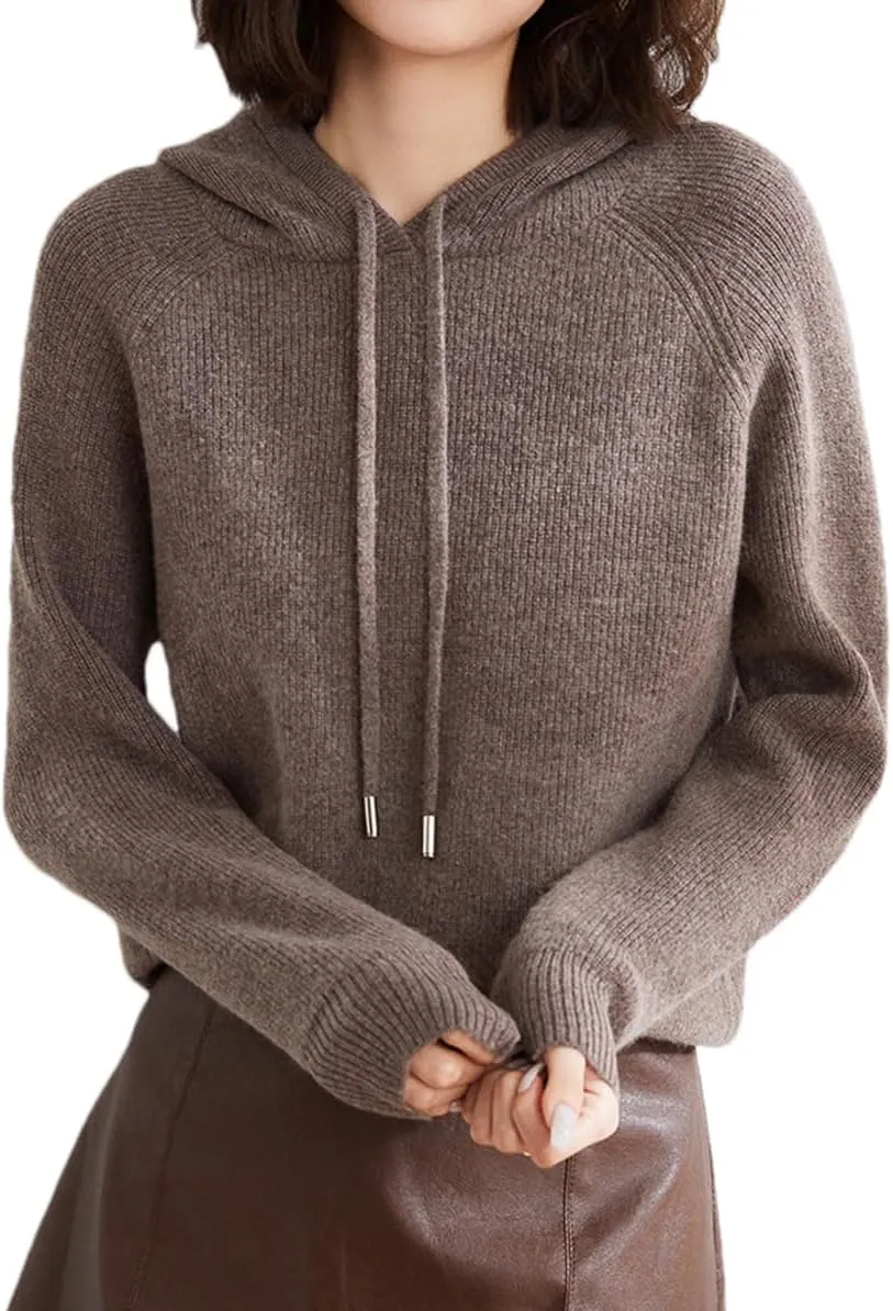 Spring Cashmere Sweater Hoodie Women's Pullover Knitted Long Sleeve Autumn