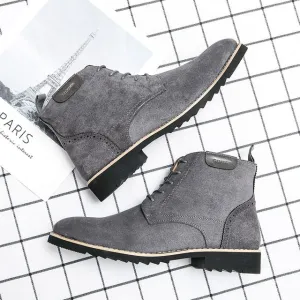 Suede Leather Boots Men Shoes Autumn Shoes Fashion Chelsea Boots Leather Business Dress Ankle Boots   S4540820