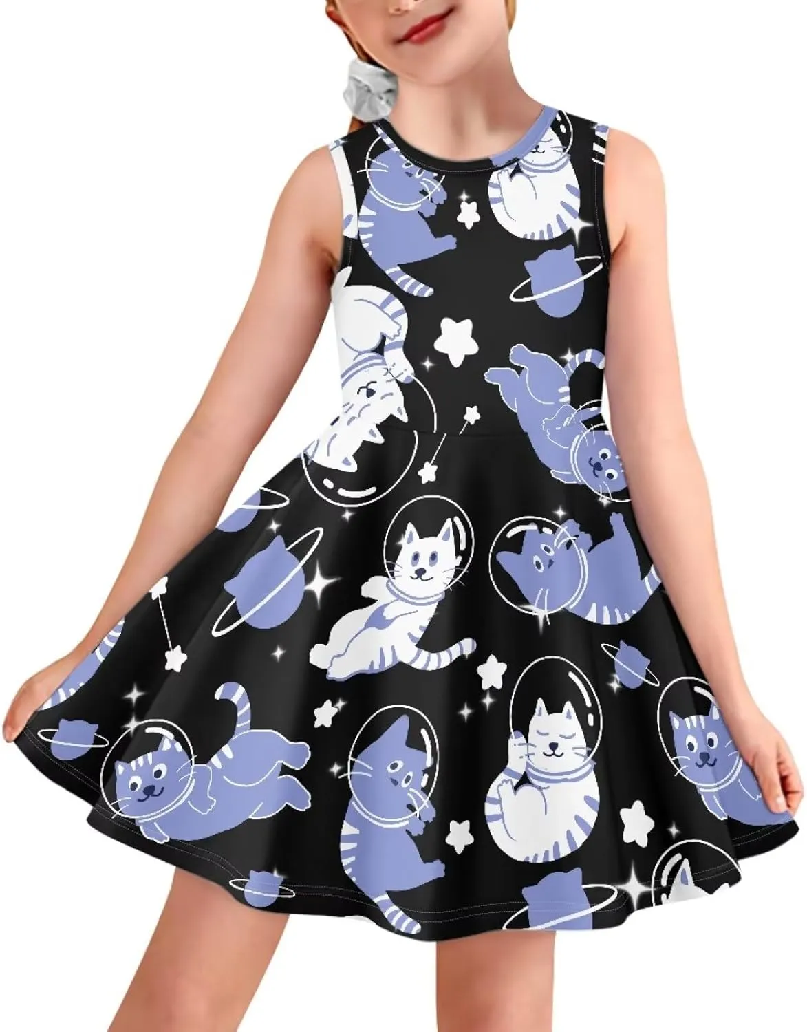 Summer Dresses Girls Elegant Sweet Midi Spring Sundresses Party Dresses Sleeveless Suitable 3-16 Years Old