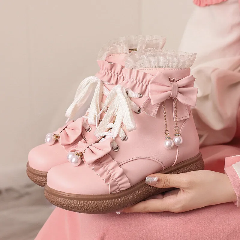 Sweet Girly Style Plush Lolita Boots
