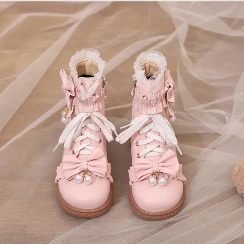 Sweet Girly Style Plush Lolita Boots