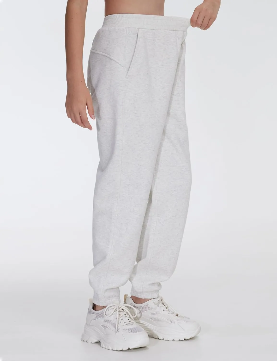 THE GYM PEOPLE Girl's Fleece Tapered Workout Sweatpants Warm Soft Athletic Joggers Pants with Pockets