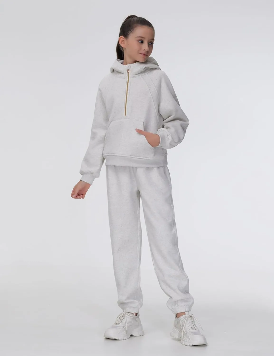 THE GYM PEOPLE Girl's Fleece Tapered Workout Sweatpants Warm Soft Athletic Joggers Pants with Pockets