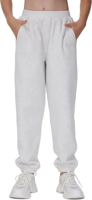 THE GYM PEOPLE Girl's Fleece Tapered Workout Sweatpants Warm Soft Athletic Joggers Pants with Pockets