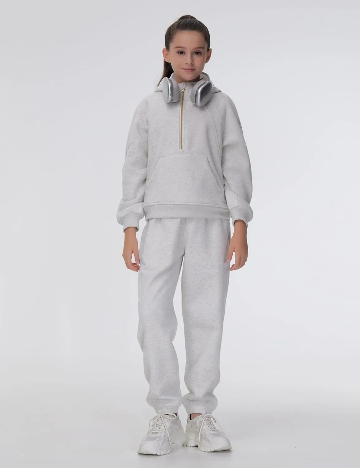 THE GYM PEOPLE Girl's Fleece Tapered Workout Sweatpants Warm Soft Athletic Joggers Pants with Pockets