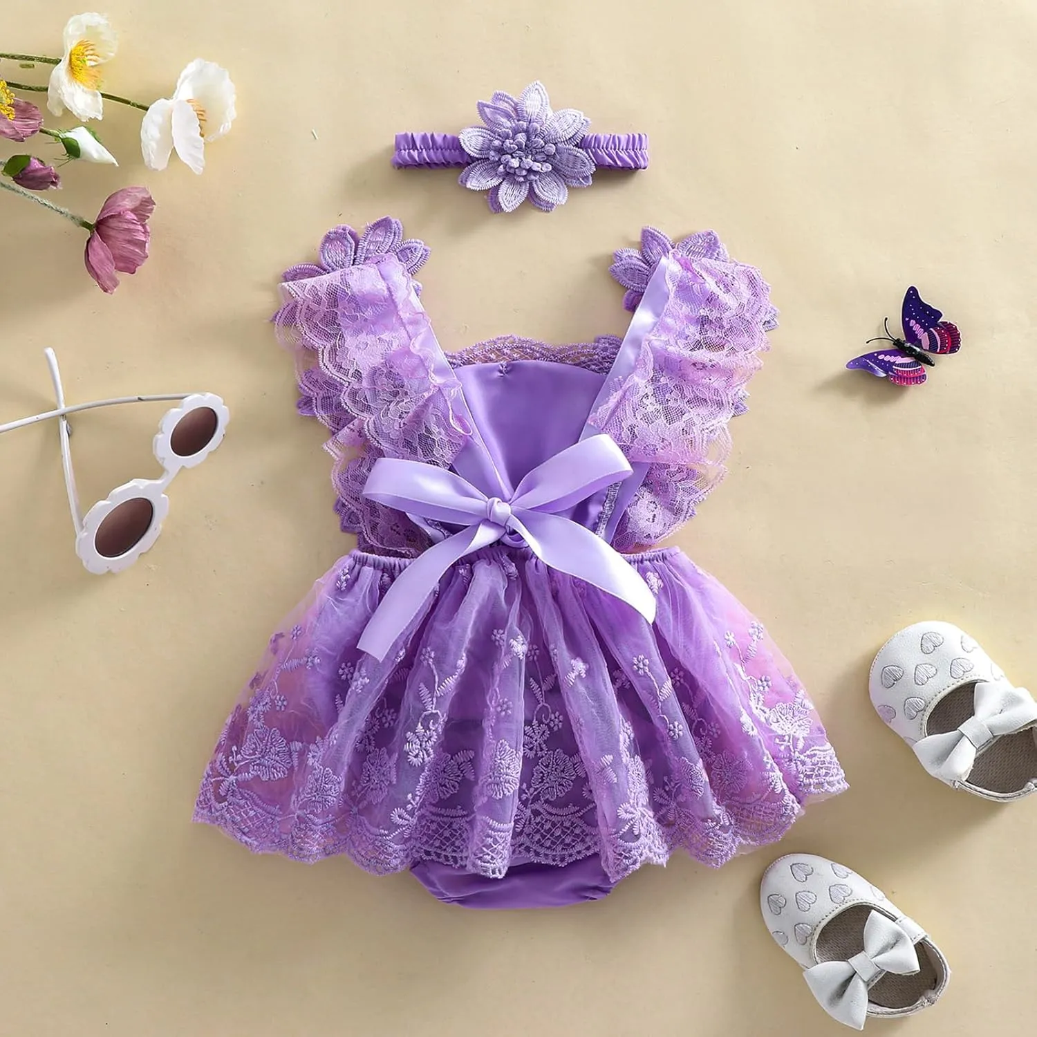 Toddler Baby Girl Summer Cute Clothes Lace Skirt Dress Princess Romper Sleeveless Flower Newborn Infant Outfit