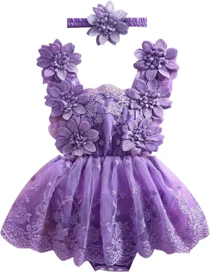Toddler Baby Girl Summer Cute Clothes Lace Skirt Dress Princess Romper Sleeveless Flower Newborn Infant Outfit