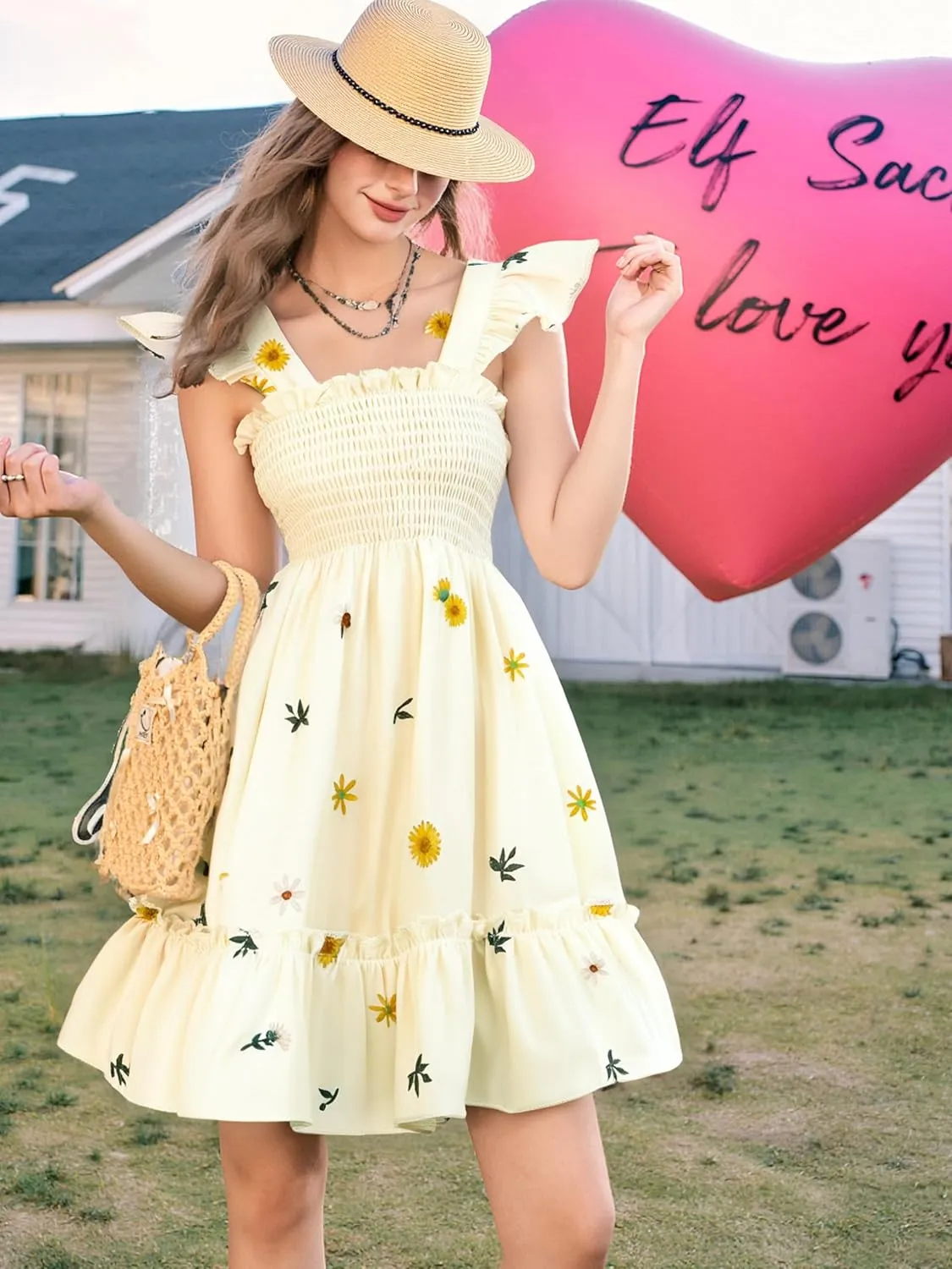 Toddler Baby Girls Dress Floral Embroidered Boho Sleeveless Beach Butterfly Sundress