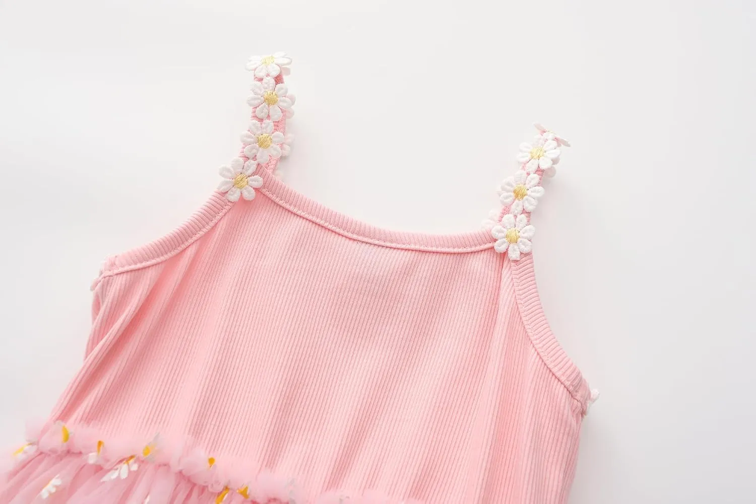 Toddler Girls Dress Cotton Princess Tulle Dresses Daisy Hem Tutu Kids Casual Sundress18M-8 Years