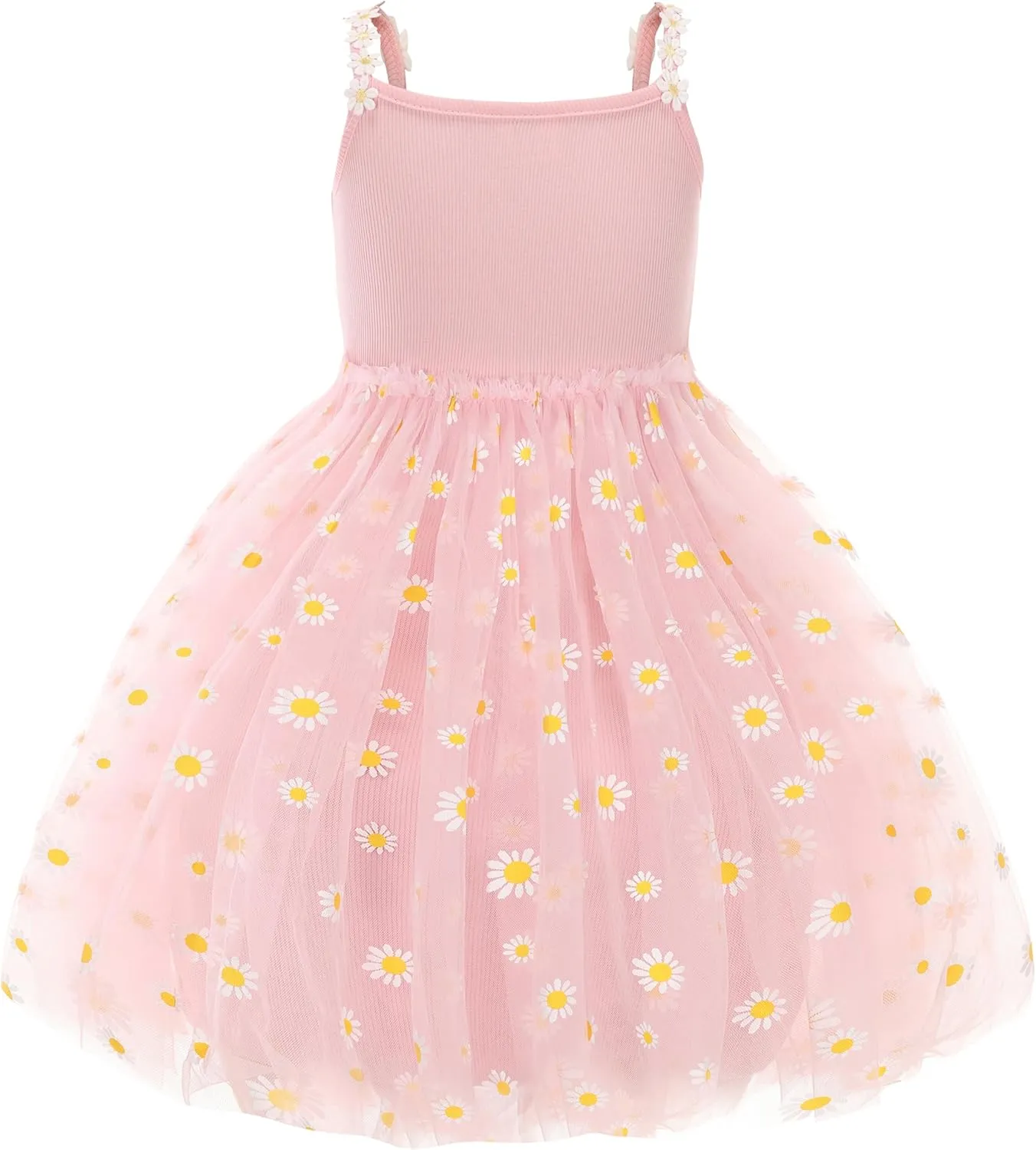 Toddler Girls Dress Cotton Princess Tulle Dresses Daisy Hem Tutu Kids Casual Sundress18M-8 Years